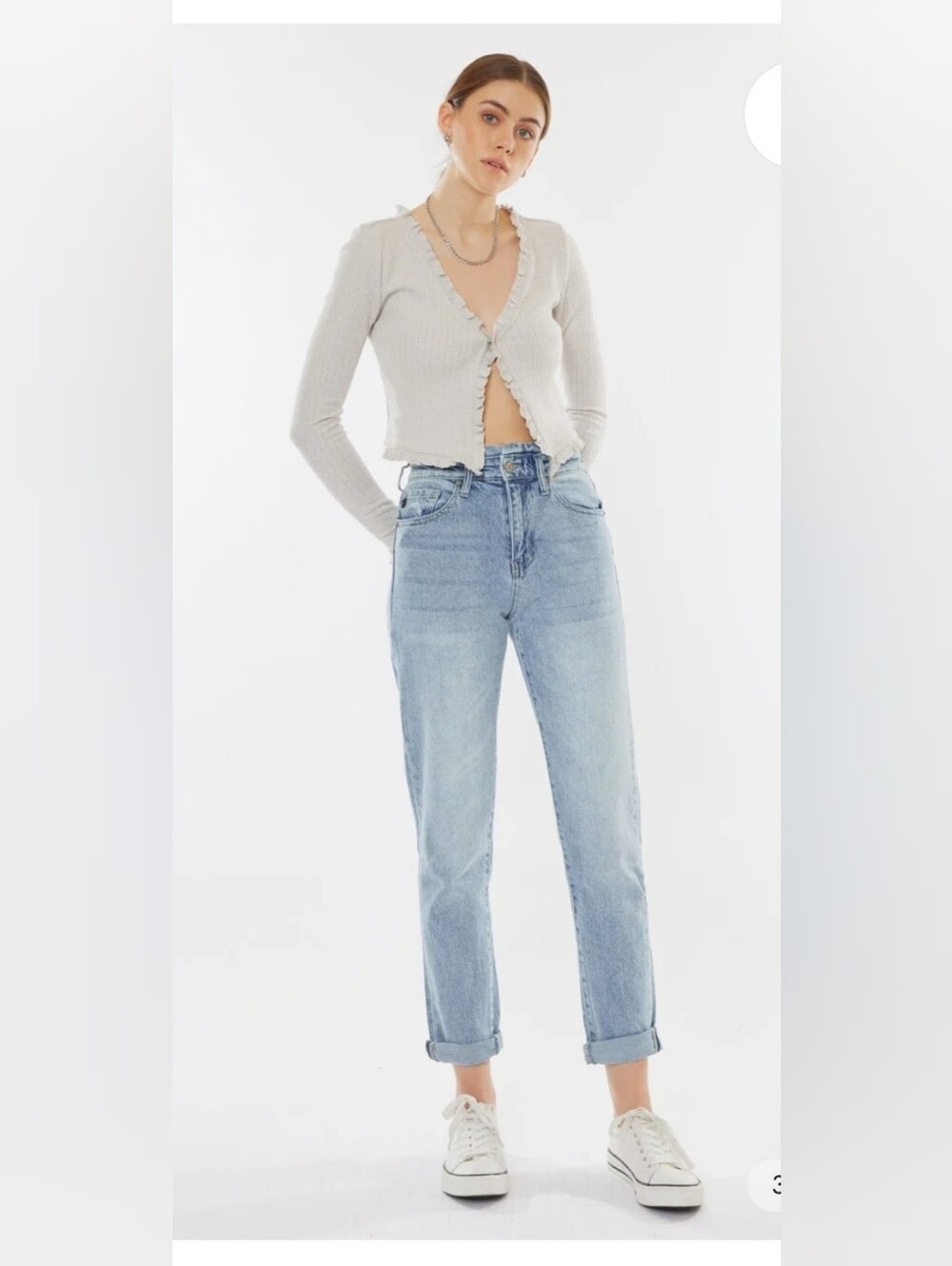 KanCan Chantal Ultra High Rise Mom Jeans Light Wash KC7862L. 7/27
